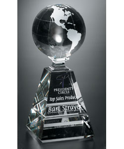 globe crystal award